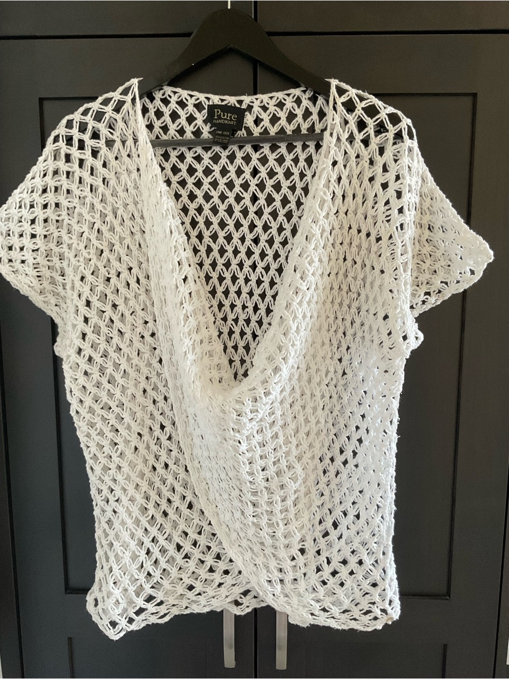 🌿💕 Pure Handknit Anthropologie White 100% Cotton Crochet Lace Top OS EUC Boho